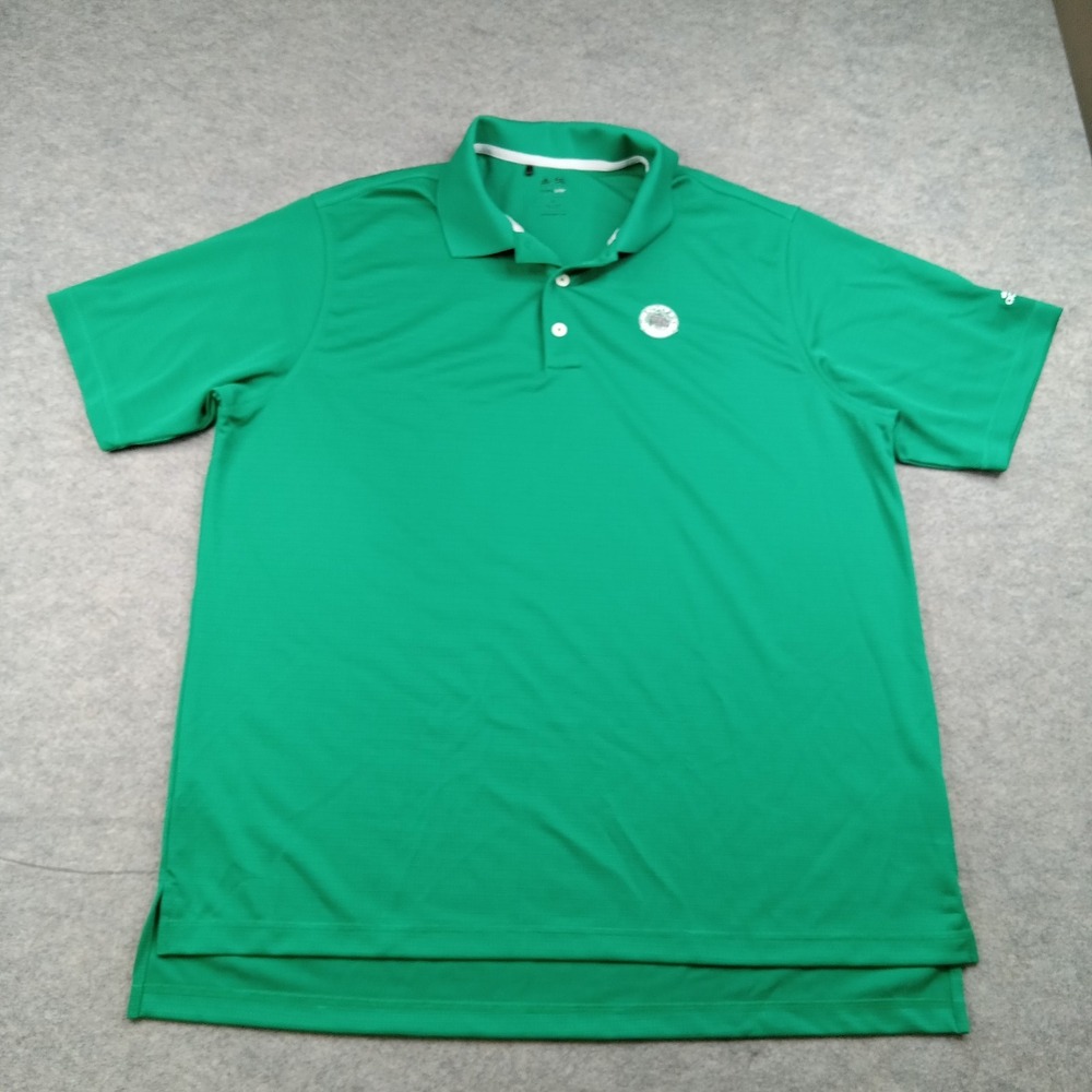 Adidas Polo Shirt Mens XL Green‎ Geometric Climalite Golf Performance Top Z63187